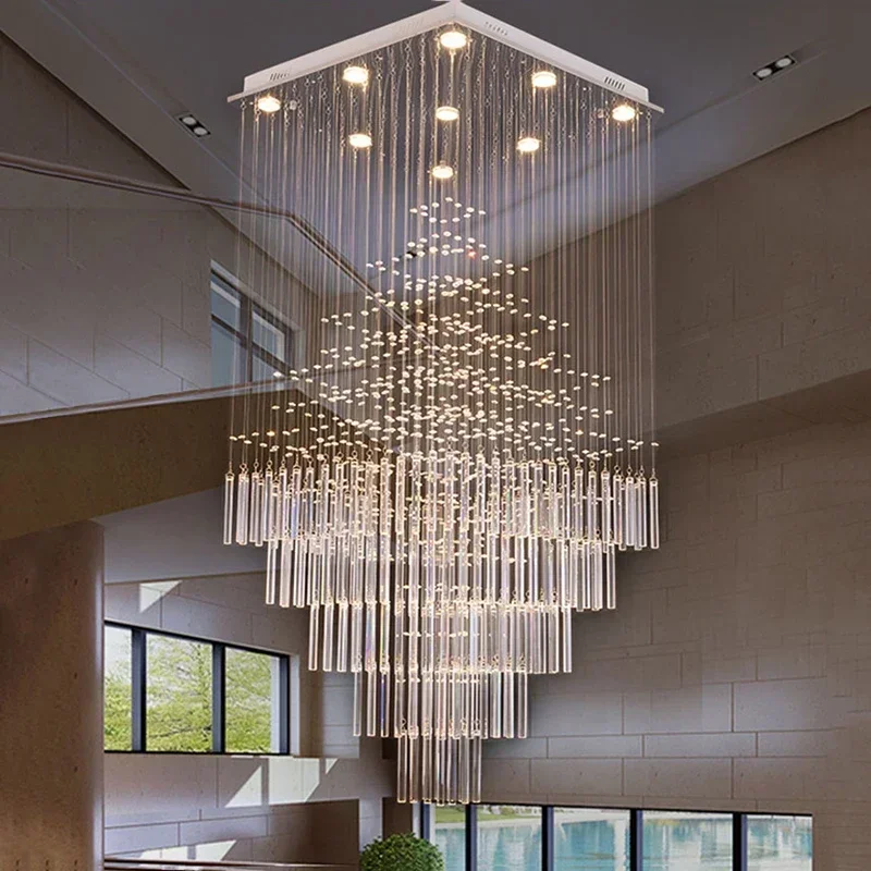 Modern chandelier Rectangular Stair Loft Crystal Chandelier For Living Room Columnar Crystal Hanging Lamp
Modern chandelier Rectangular Stair Loft Crystal Chandelier For Living Room Columnar Crystal Hanging Lamp
