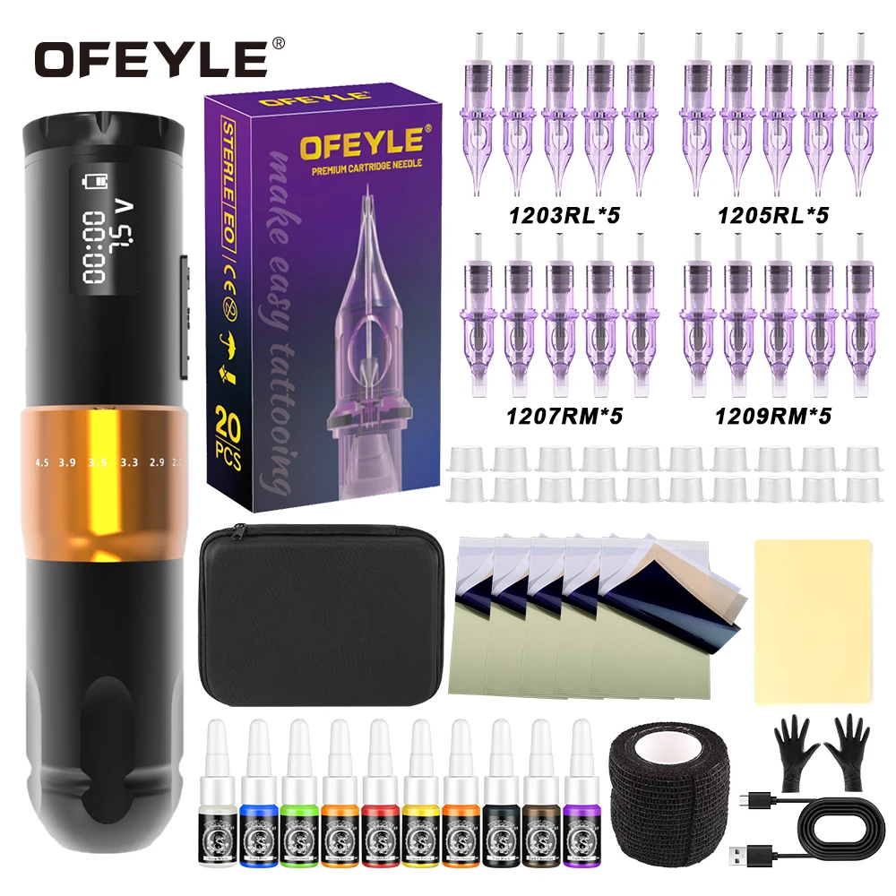 Wireless Adjustable Stroke Tattoo Machine Kit Rotary Tattoo Pen Set With 20PCS Tattoo Cartridge Needles Complete Tattoo Kit
Wireless Adjustable Stroke Tattoo Machine Kit Rotary Tattoo Pen Set With 20PCS Tattoo Cartridge Needles Complete Tattoo Kit