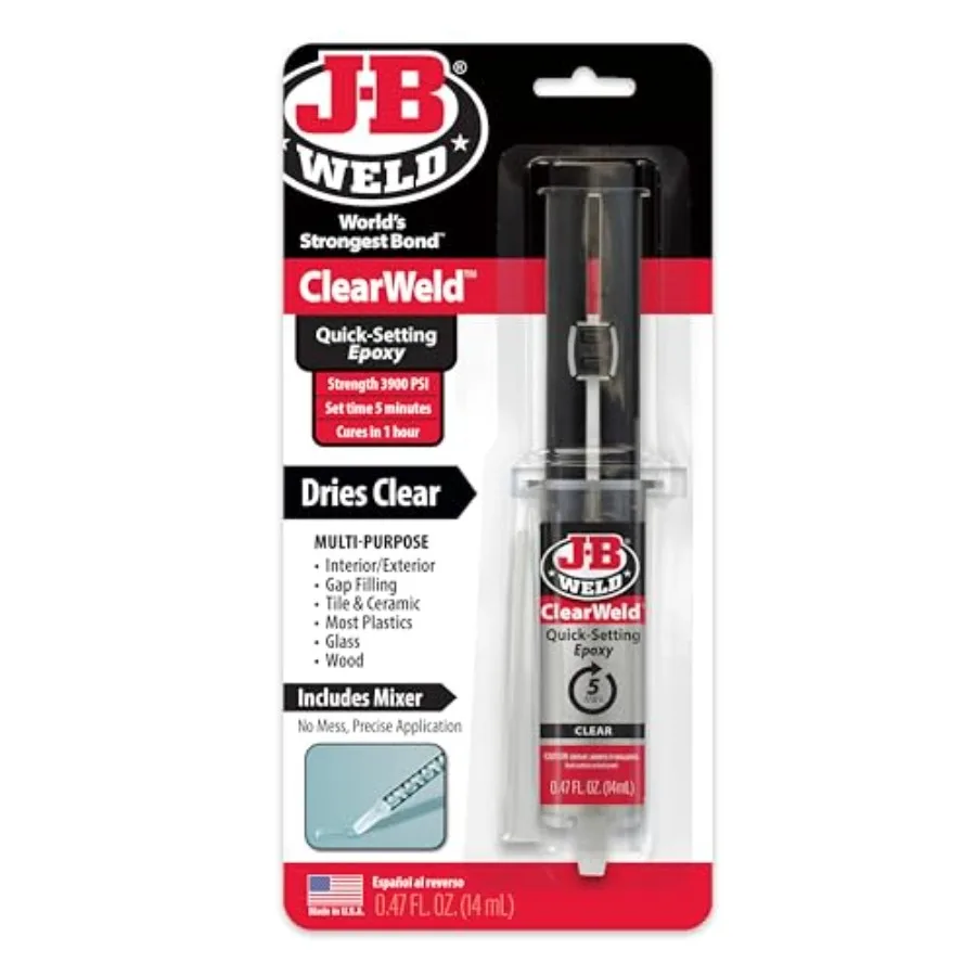 ClearWeld 5 Minute Epoxy, Clear, 14ml w/Static Mixer, 50114H
ClearWeld 5 Minute Epoxy, Clear, 14ml w/Static Mixer, 50114H