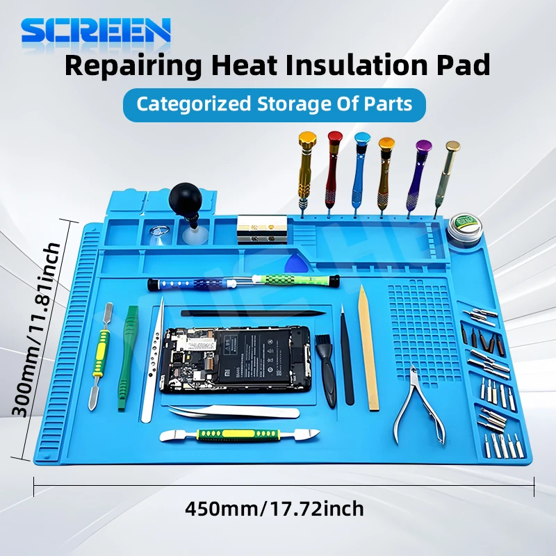 SUNSHINE Silicone Heat Insulation Pad Remove Solder Pad ESD High Temperature Resistance Phone Motherboard PCB Repair Working Pad
SUNSHINE Silicone Heat Insulation Pad Remove Solder Pad ESD High Temperature Resistance Phone Motherboard PCB Repair Working Pad