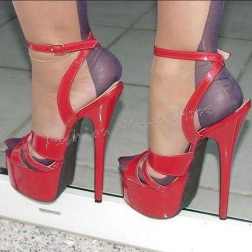 Red Platform Ankle Buckle Sandals Cut Out Stilettos High Heels High Heel Shoes for Women Sexy Heels 2025 New Zapatos Para Mujere
Red Platform Ankle Buckle Sandals Cut Out Stilettos High Heels High Heel Shoes for Women Sexy Heels 2025 New Zapatos Para Mujere