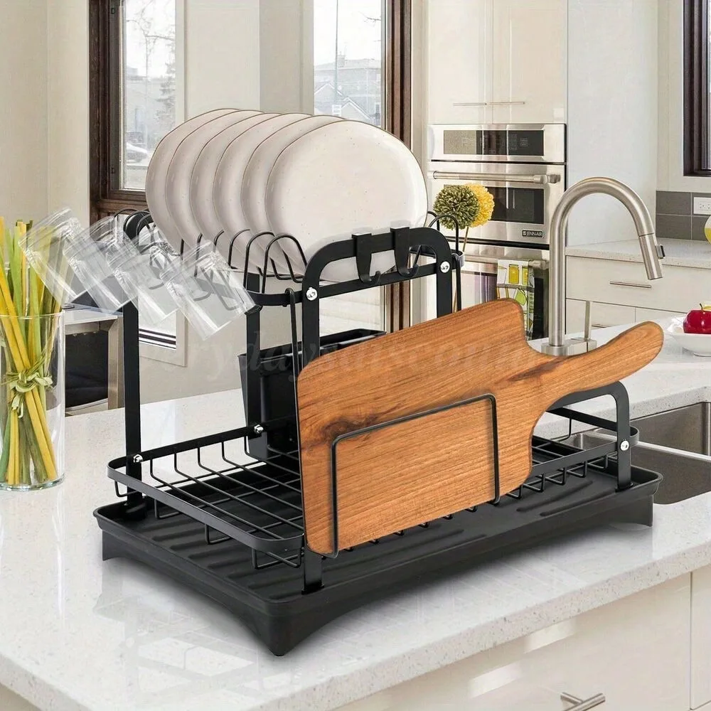 Dish Drying Rack for Kitchen Counter, Stainless Steel 2-Tier Dish Drainers Racks
Dish Drying Rack for Kitchen Counter, Stainless Steel 2-Tier Dish Drainers Racks
