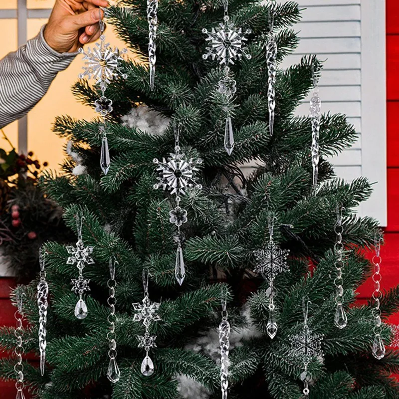 Crystal Clear Snowflake Christmas Tree Pendants Icicle Decorations For Holiday Winter Transparent Hanging Ornament
Crystal Clear Snowflake Christmas Tree Pendants Icicle Decorations For Holiday Winter Transparent Hanging Ornament