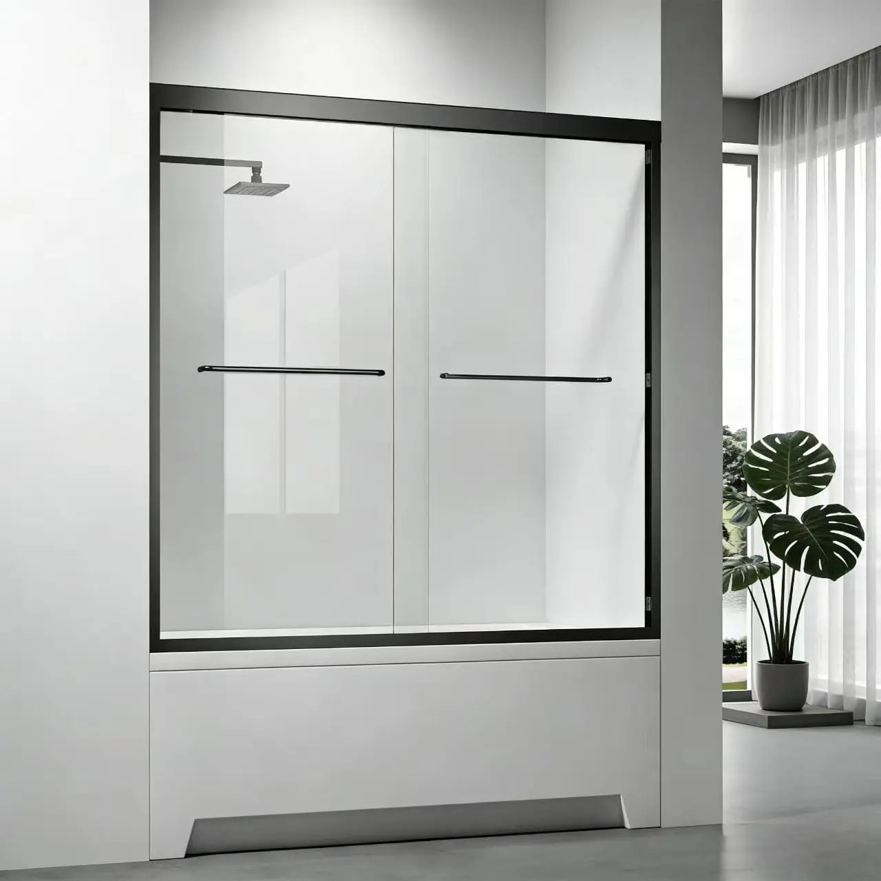 Glass Double Sliding Shower Door, 56-60" W X 57" H Semi-Frameless Shower Doors for Walk in Shower, with 1/4 Inch SGCC Clear Temp
Glass Double Sliding Shower Door, 56-60" W X 57" H Semi-Frameless Shower Doors for Walk in Shower, with 1/4 Inch SGCC Clear Temp