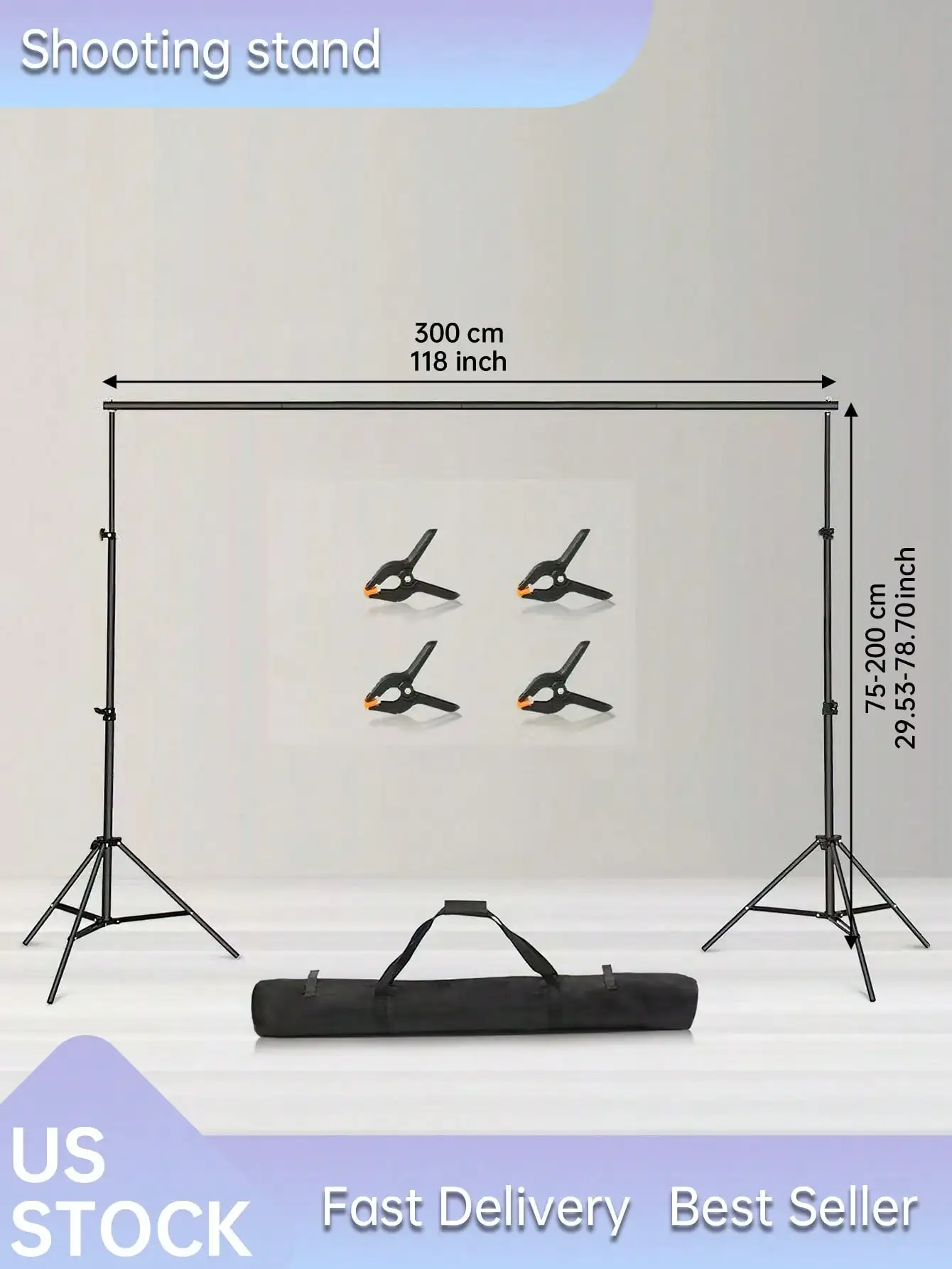 Adjustable Black Photography Backdrop Stand, Professional Shooting Support Frame without Cloth for Photo Studio Use
Adjustable Black Photography Backdrop Stand, Professional Shooting Support Frame without Cloth for Photo Studio Use