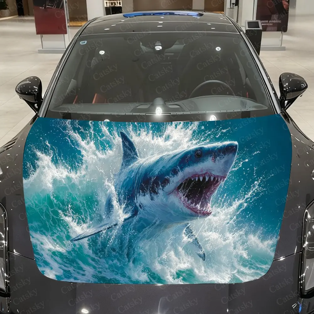 Turbulent Wave Giant Shark Car Vinyl Wrap, PVC Waterproof Car Hood Sticker, Self-Adhesive Scratch-Resistant Stickers
Turbulent Wave Giant Shark Car Vinyl Wrap, PVC Waterproof Car Hood Sticker, Self-Adhesive Scratch-Resistant Stickers