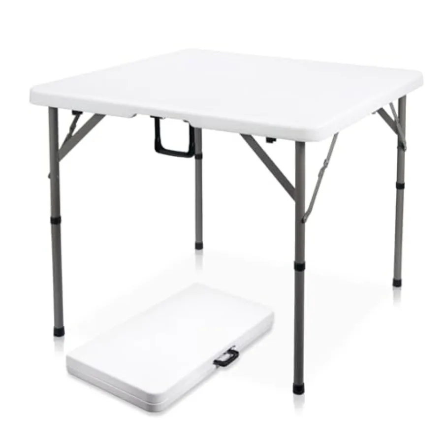 34" Square Folding Card Table, Fold-in-Half Utility Dining Portable Table Heavy Duty HDPE Plastic Foldable with Carrying Handle
34" Square Folding Card Table, Fold-in-Half Utility Dining Portable Table Heavy Duty HDPE Plastic Foldable with Carrying Handle