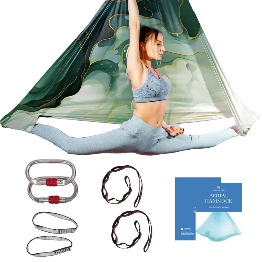 Aerial Silk Yoga Hammock and Swing for Home Inversion Exercises Starter Kit for All Levels - Durable with Extension Straps Cara
Aerial Silk Yoga Hammock and Swing for Home Inversion Exercises Starter Kit for All Levels - Durable with Extension Straps Cara