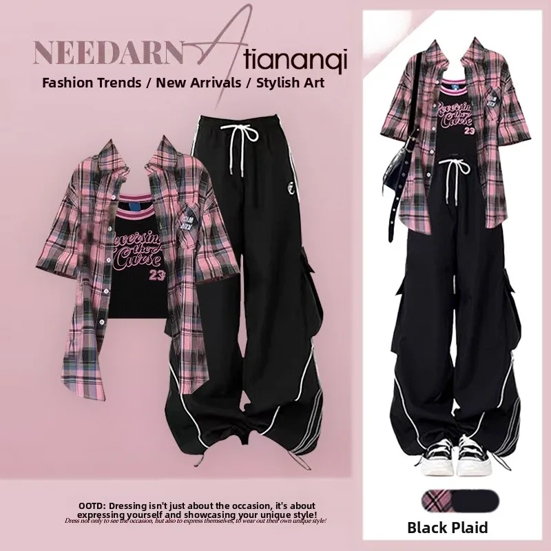 Korean Style Dopaamine Color Block Short Sleeve Shirt Women's Cool Three Piece Set Summer Fashion Workwear Pants Collar ...
Korean Style Dopaamine Color Block Short Sleeve Shirt Women's Cool Three Piece Set Summer Fashion Workwear Pants Collar ...