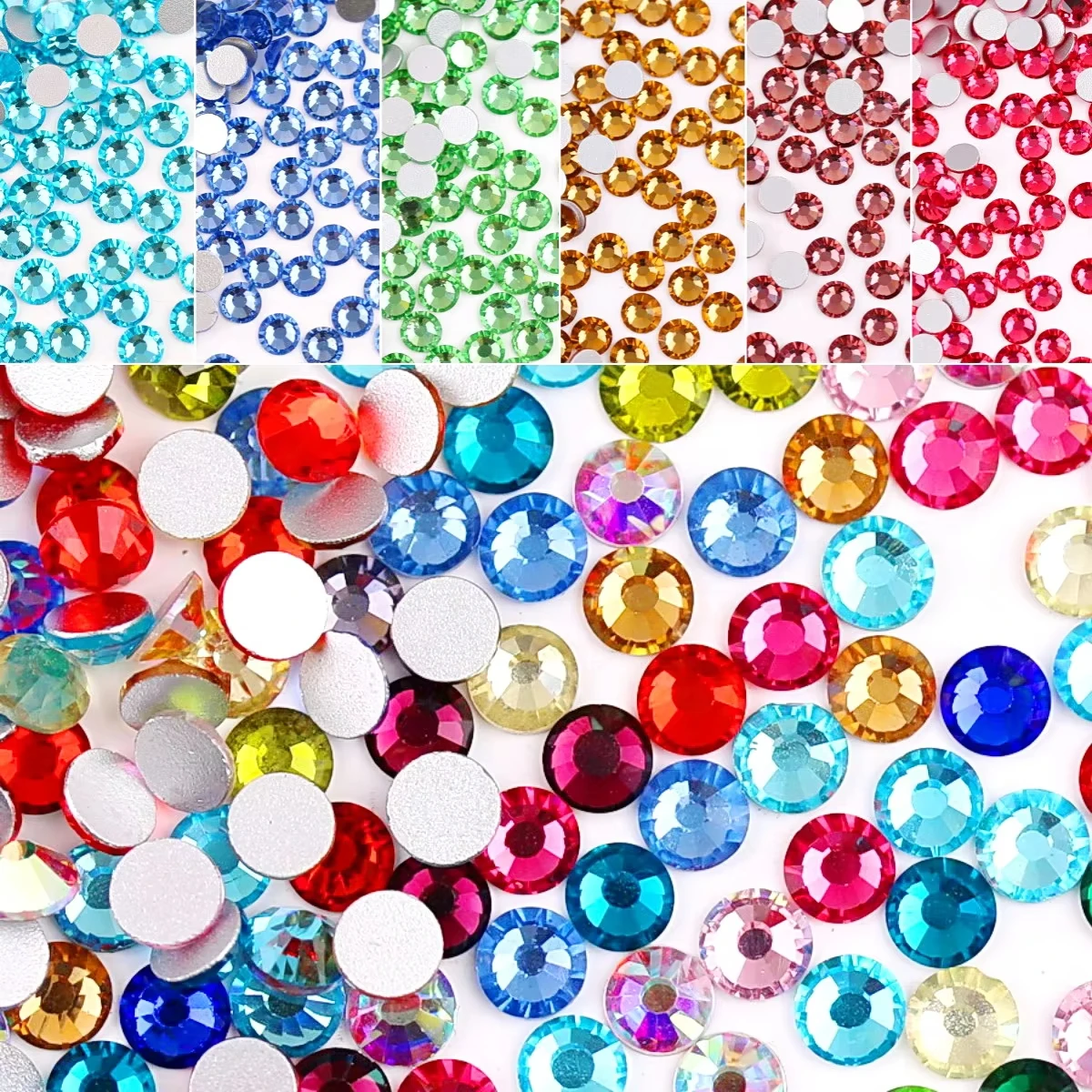 Glass Crystal 5 Sizes 2-6mm Nonhotfix Fancy colors Round shape Flatback rhinestones Glue on beads nailart handicraf diy
Glass Crystal 5 Sizes 2-6mm Nonhotfix Fancy colors Round shape Flatback rhinestones Glue on beads nailart handicraf diy