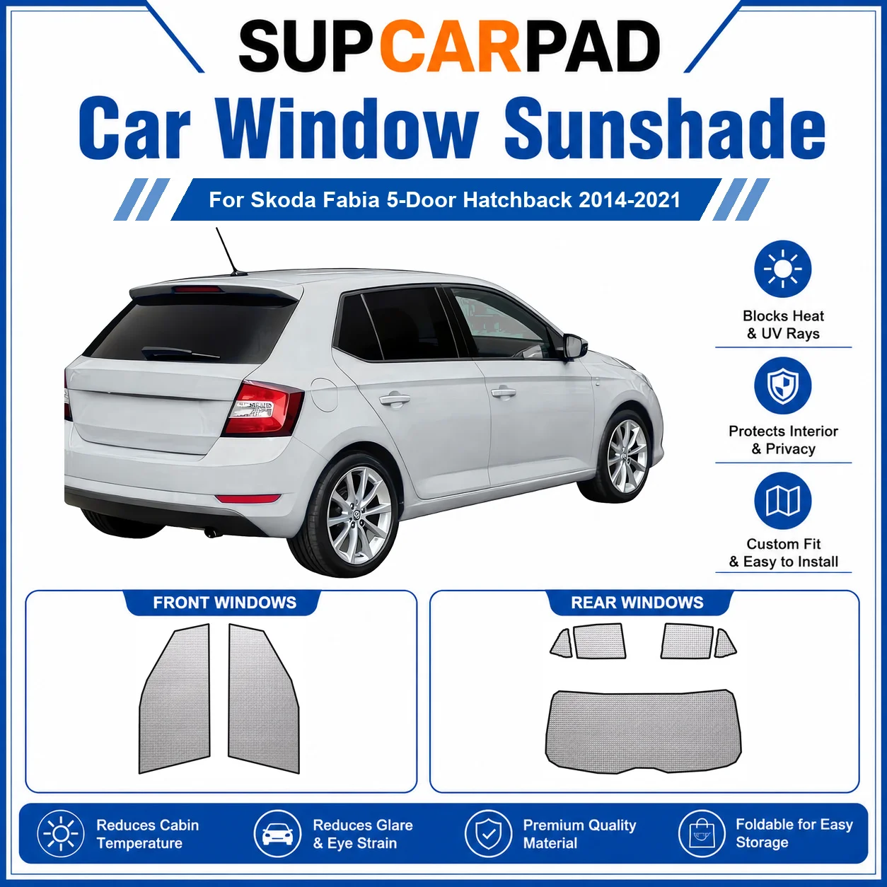 For Skoda - Skoda Fabia 5-Door Hatchback 2014-2021 Full Set Car Window Sunshades UV Block Privacy Heat Insulated Foldable Car Cu
For Skoda - Skoda Fabia 5-Door Hatchback 2014-2021 Full Set Car Window Sunshades UV Block Privacy Heat Insulated Foldable Car Cu
