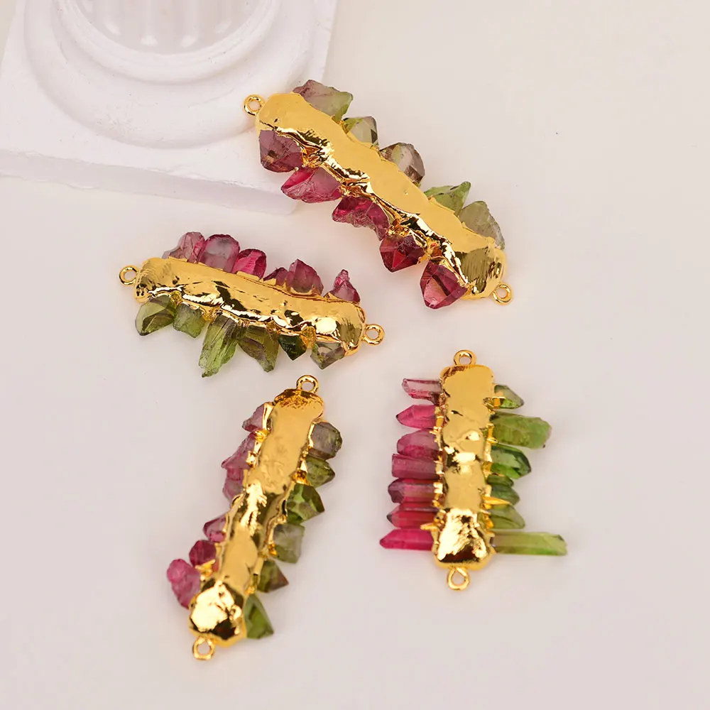5 Pcs Big Natural Red Green Color Quartz Rough Crystal Beads Double Rings Connector Pendant Jewelry Making DIY
5 Pcs Big Natural Red Green Color Quartz Rough Crystal Beads Double Rings Connector Pendant Jewelry Making DIY