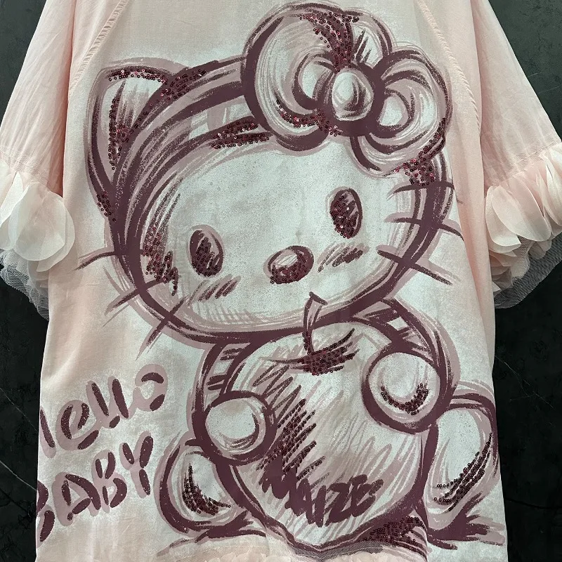 Mesh Splicing Cartoon Short-sleeved T-shirt Dress Women's Y2k Loose Casual Style Medium And Long Top 2025 Summer Tshirt Pullover
Mesh Splicing Cartoon Short-sleeved T-shirt Dress Women's Y2k Loose Casual Style Medium And Long Top 2025 Summer Tshirt Pullover