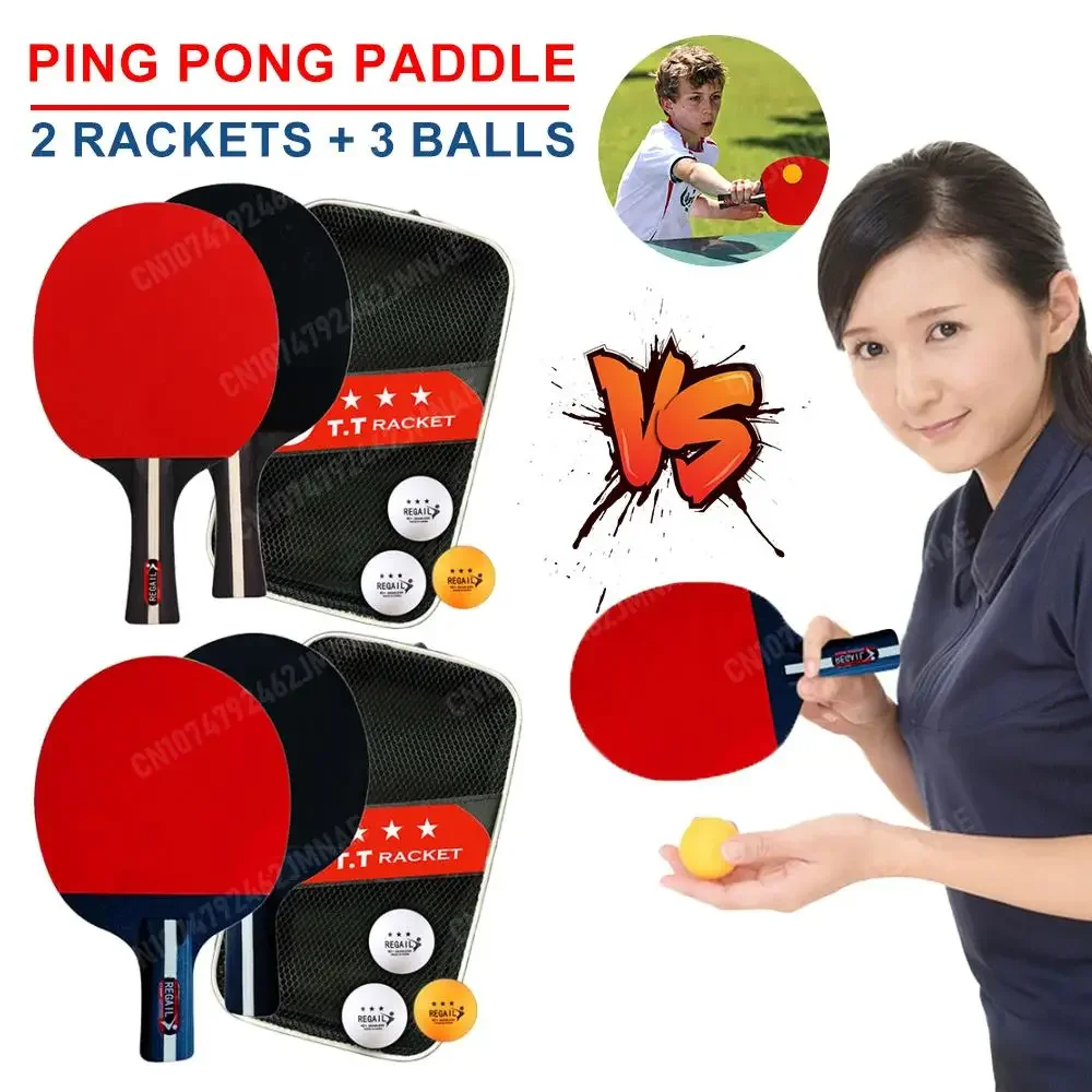 Table Tennis Racket 2 Rackets & 3 Balls Ping Pong Paddles Set Professional 2 Player Ping Pong Set for Beginners Training Game
Table Tennis Racket 2 Rackets & 3 Balls Ping Pong Paddles Set Professional 2 Player Ping Pong Set for Beginners Training Game