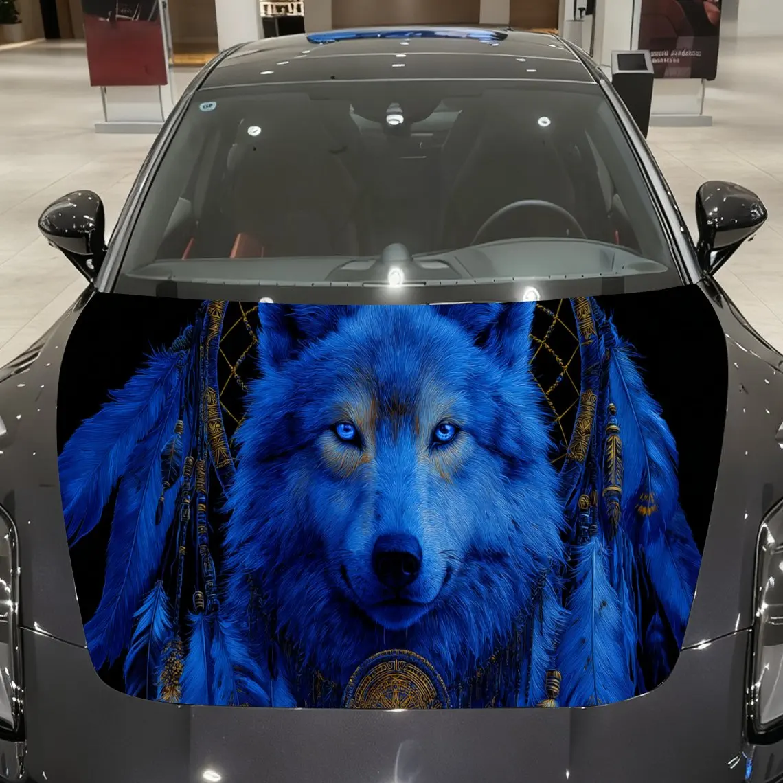 Blue Wolf Dreamcatcher Auto Cover Sticker, Waterproof and Self-adhesive Auto Hood Decal, Auto Vinyl Wraps, Cool Car Exterior Dec
Blue Wolf Dreamcatcher Auto Cover Sticker, Waterproof and Self-adhesive Auto Hood Decal, Auto Vinyl Wraps, Cool Car Exterior Dec
