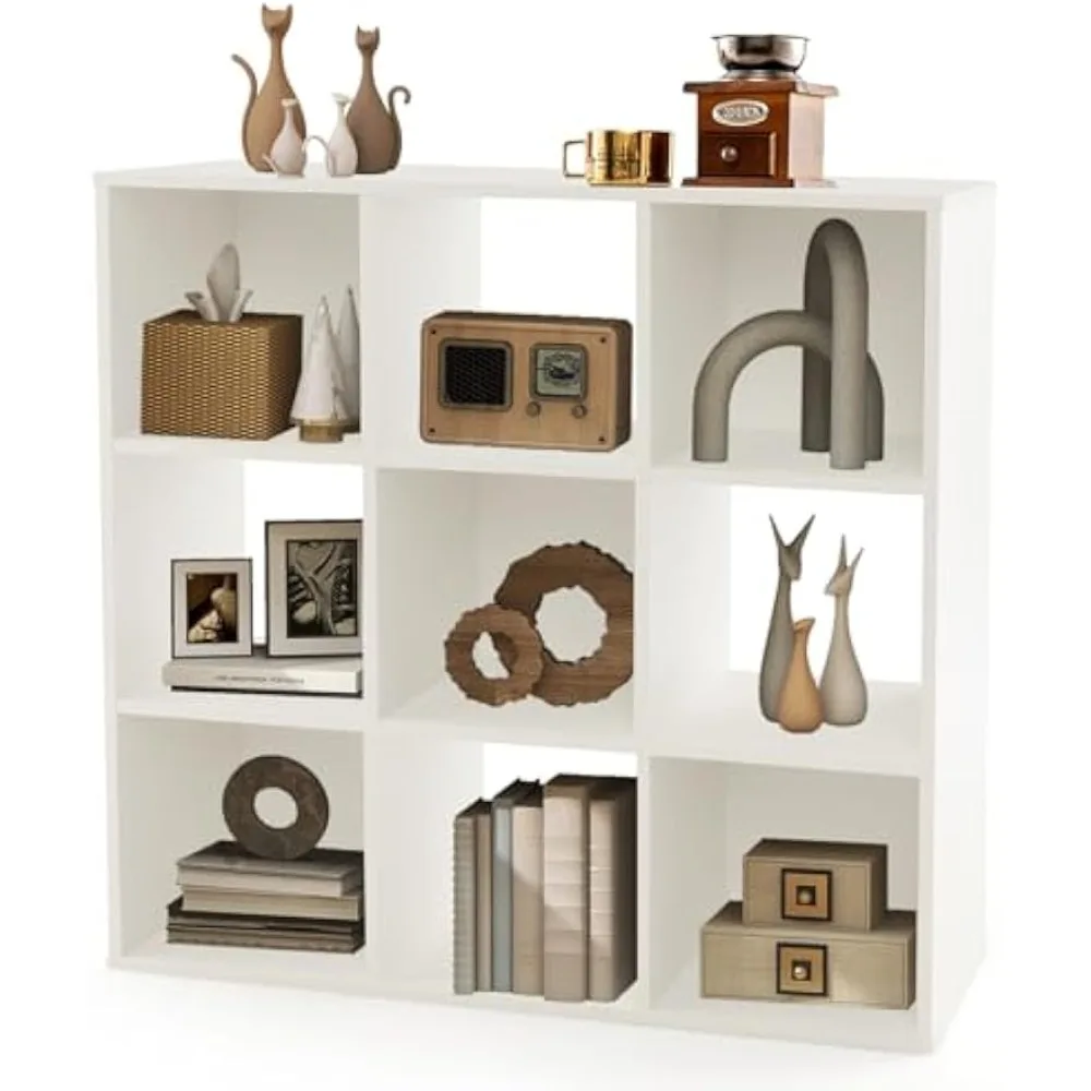 9 Cube Bookshelf, 3-Tier Bookcase, Dual Anti-Tipping Kits & Open Compartments, Wooden Square Cube Storage Organizer, Modern Book
9 Cube Bookshelf, 3-Tier Bookcase, Dual Anti-Tipping Kits & Open Compartments, Wooden Square Cube Storage Organizer, Modern Book