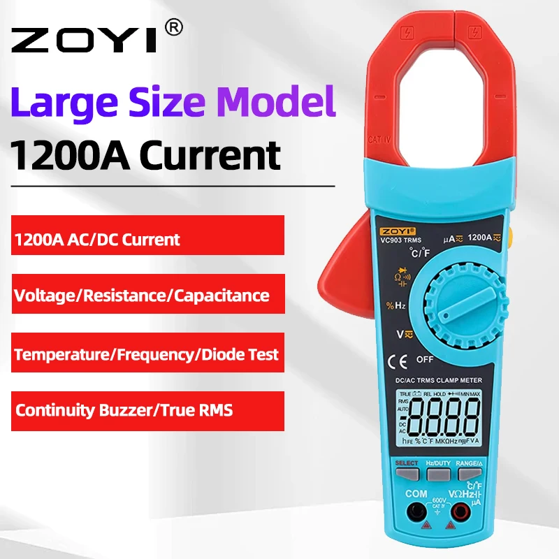 ZOYI AC-DC clamp meter ZT-903 digital high-precision electrical voltage intelligent multi-function maintenance meter Current
ZOYI AC-DC clamp meter ZT-903 digital high-precision electrical voltage intelligent multi-function maintenance meter Current