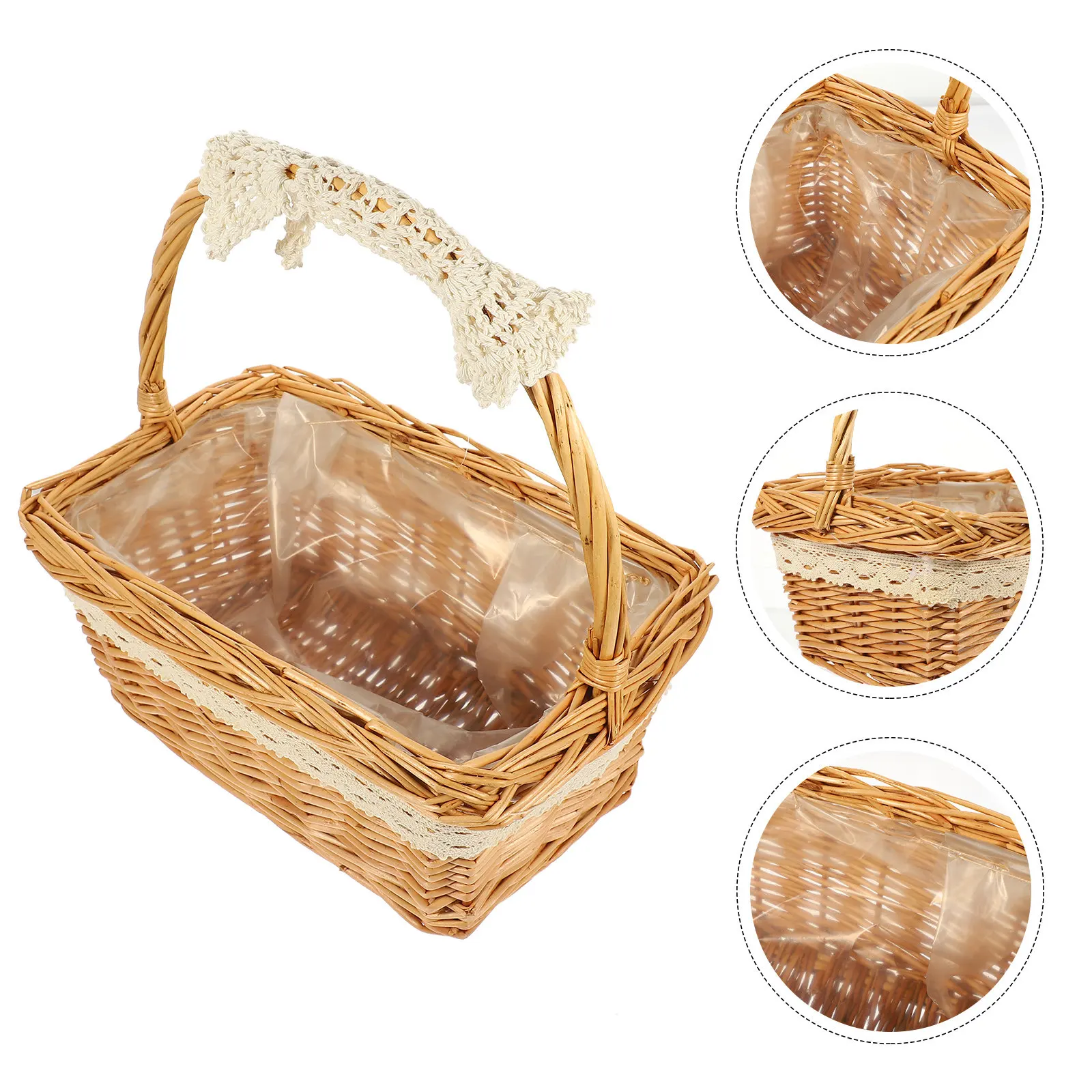 Экономичная многоразовая корзина для цветов из ротанга ручной работы, с плетеным деревянным узором, для хранения цветов на свадьбу, для девочки-цветочницы, декоративная настольная
Экономичная многоразовая корзина для цветов из ротанга ручной работы, с плетеным деревянным узором, для хранения цветов на свадьбу, для девочки-цветочницы, декоративная настольная