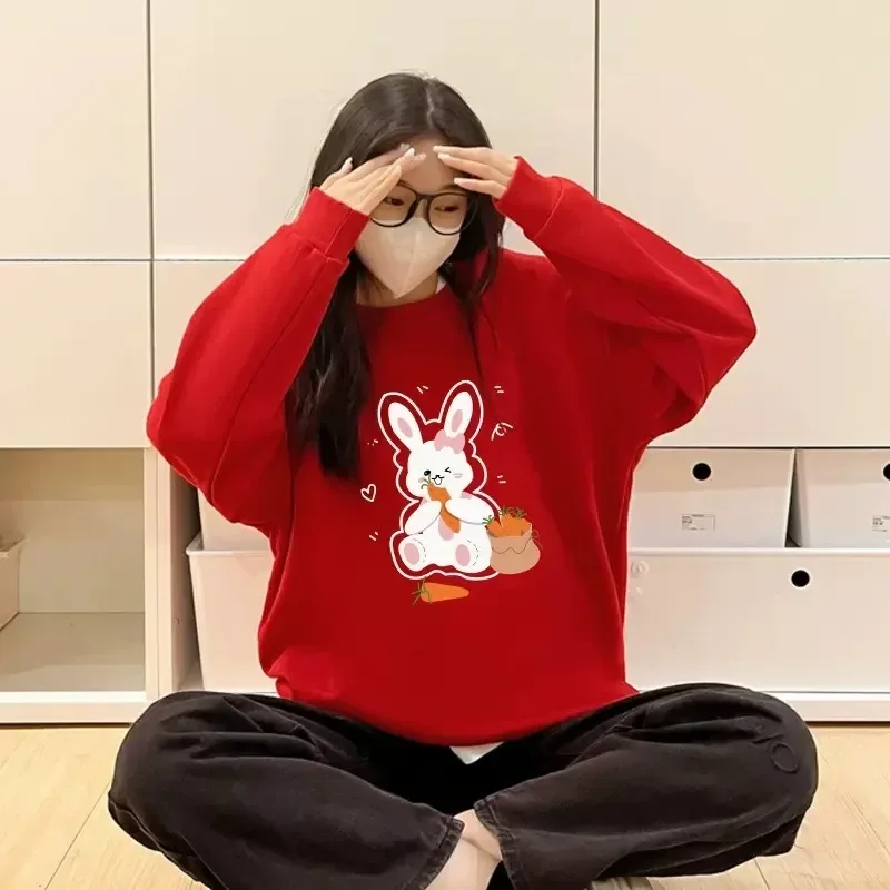 Cute Fleece Warm Hoodies Women Rabbit Thicken Thermal Sweatshirts Printed Loose Sweatshirts For Autumn Winter Korean Fashion Y2k
Cute Fleece Warm Hoodies Women Rabbit Thicken Thermal Sweatshirts Printed Loose Sweatshirts For Autumn Winter Korean Fashion Y2k