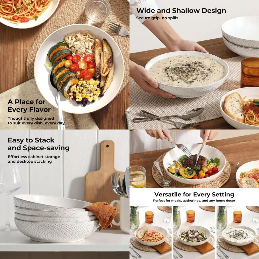 9.75 Large White Porcelain Pasta Bowls, 45 oz Capacity, Ideal for Serving Salad, Soup, Noodles, Dessert, and More - Perfect for
9.75 Large White Porcelain Pasta Bowls, 45 oz Capacity, Ideal for Serving Salad, Soup, Noodles, Dessert, and More - Perfect for