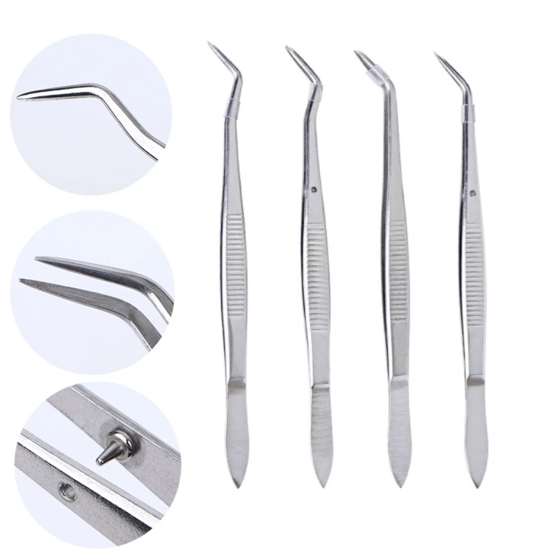 4Pcs Dental Surgical Tweezer Stainless Steel Medical Tissue Cotton Dressing Tweezers Forceps Curved Tips Dentistry Instruments
4Pcs Dental Surgical Tweezer Stainless Steel Medical Tissue Cotton Dressing Tweezers Forceps Curved Tips Dentistry Instruments