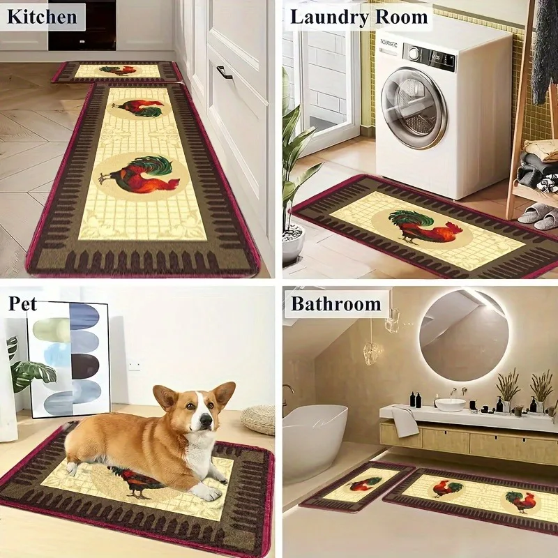 1PC Rooster Pattern Kitchen Rug Non-Slip Door Mats Pop design Bathroom Rug Bath Mat Carpet for Home Sink Laundry Decor
1PC Rooster Pattern Kitchen Rug Non-Slip Door Mats Pop design Bathroom Rug Bath Mat Carpet for Home Sink Laundry Decor