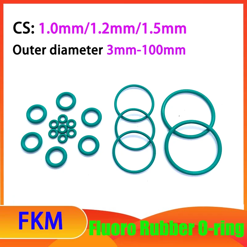 CS 1.0mm/1.2mm/1.5mm FKM Green Fluoro Rubber O- rings Viton Oil Seal Gasket Fluoro Elastomer Circular Sealing Ring OD 3mm-100mm
CS 1.0mm/1.2mm/1.5mm FKM Green Fluoro Rubber O- rings Viton Oil Seal Gasket Fluoro Elastomer Circular Sealing Ring OD 3mm-100mm