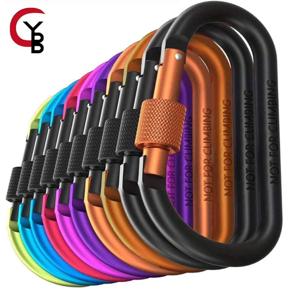 10pcs Premium Aluminum D-Ring Carabiners with Lock - 3.15inch, Quick Release for Backpacks & Outdoor Gear, Assorted Colors
10pcs Premium Aluminum D-Ring Carabiners with Lock - 3.15inch, Quick Release for Backpacks & Outdoor Gear, Assorted Colors