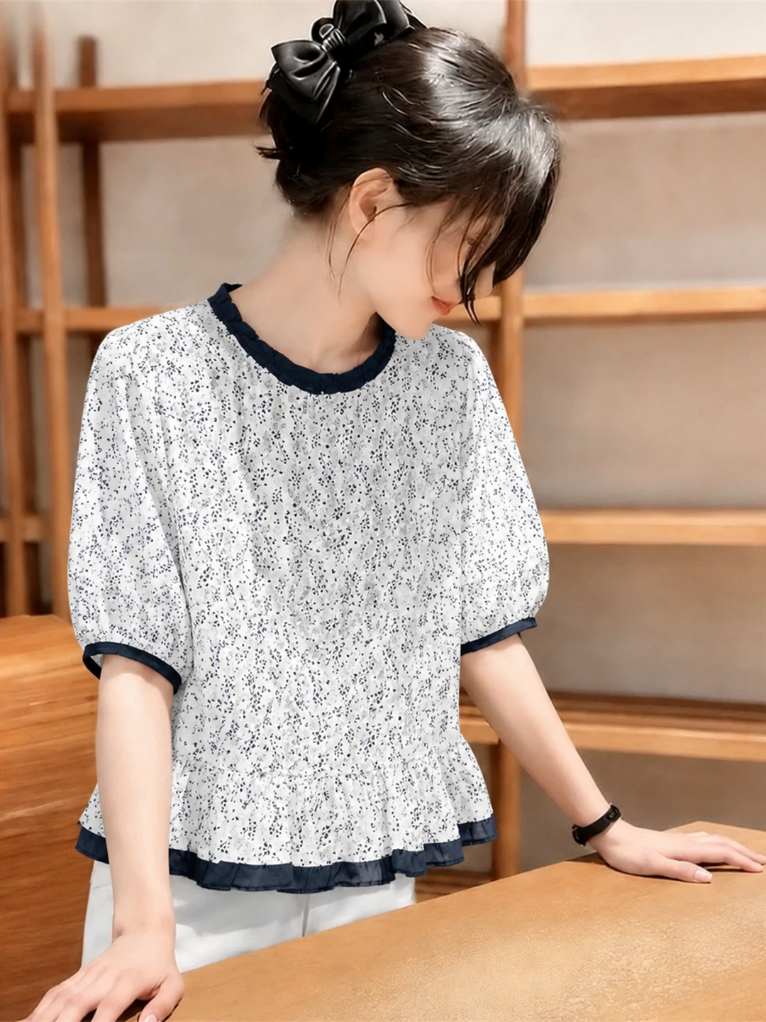 Elegant Floral Print Short Sleeve Shirt Sweet Style Korean Version Commute Fashion Top Quality Summer Shirt Anti-Aging
Elegant Floral Print Short Sleeve Shirt Sweet Style Korean Version Commute Fashion Top Quality Summer Shirt Anti-Aging