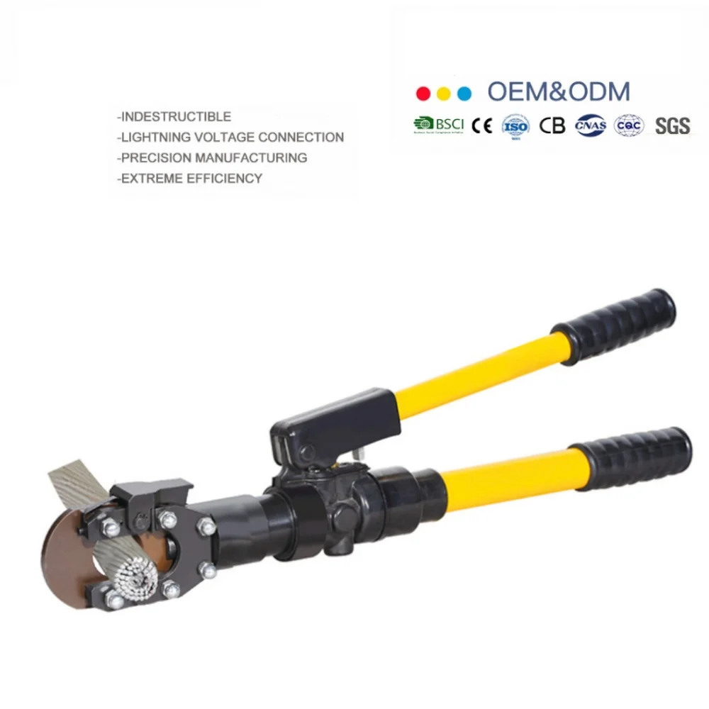 HHD-40A Cuts armoured Al and Cu cables and ACSR Manual Hydraulic Hand Cable Cutter Tools with Insulated fiberglass handles
HHD-40A Cuts armoured Al and Cu cables and ACSR Manual Hydraulic Hand Cable Cutter Tools with Insulated fiberglass handles