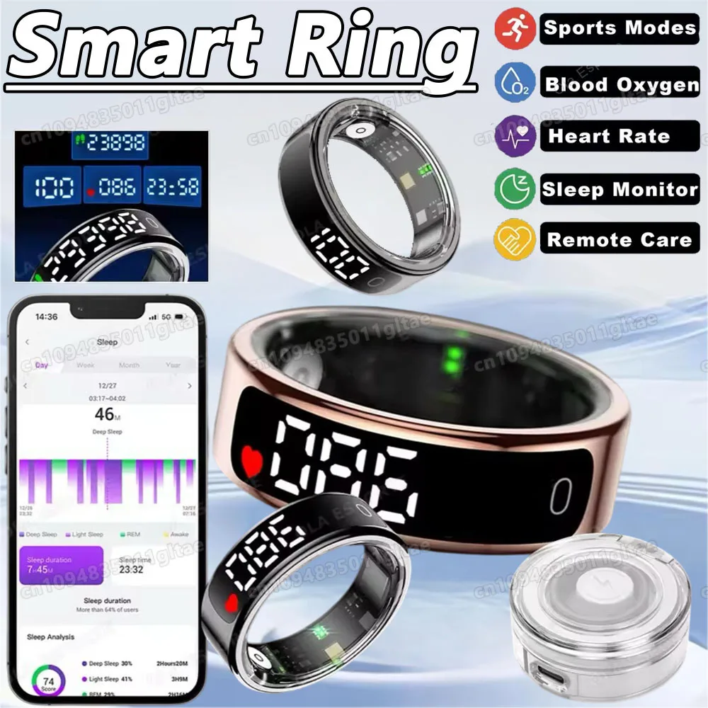Новое умное кольцо со светодиодным динамическим дисплеем Tiktok Control 5ATM Водонепроницаемый мониторинг сердечного ритма и кислорода в крови Смартринги для женщин и мужчин
Новое умное кольцо со светодиодным динамическим дисплеем Tiktok Control 5ATM Водонепроницаемый мониторинг сердечного ритма и кислорода в крови Смартринги для женщин и мужчин