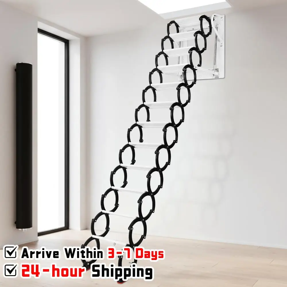 12 Steps Pull Down Attics Ladder Up To 600lbs Telescoping Attic Ladder with Anti-Slip Steps 11.2ft for Home Indoor Outdoor
12 Steps Pull Down Attics Ladder Up To 600lbs Telescoping Attic Ladder with Anti-Slip Steps 11.2ft for Home Indoor Outdoor