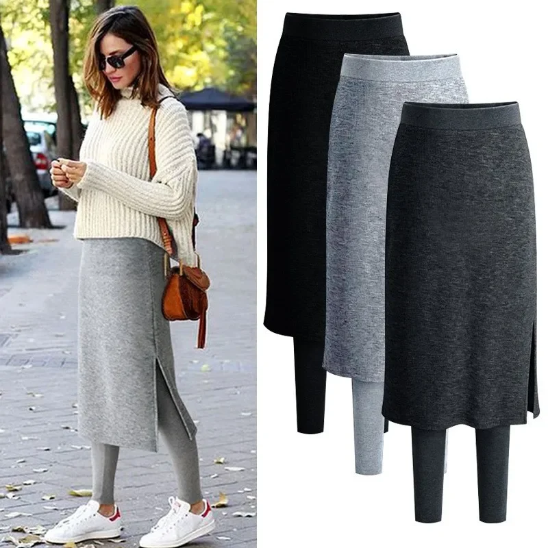 Plus Size Women's Skirt with Attached Leggings One-Piece Fleece Lined Skirt Pants for Women
Plus Size Women's Skirt with Attached Leggings One-Piece Fleece Lined Skirt Pants for Women