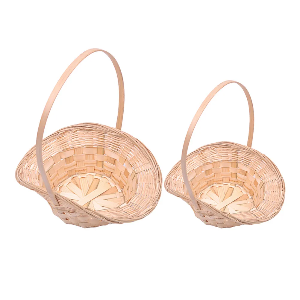 2Pcs Small Fruit Baskets Handcrafted Bamboo Weaving Basket with Handle for Kitchen Sundries Storage Wedding Petal Garden Use
2Pcs Small Fruit Baskets Handcrafted Bamboo Weaving Basket with Handle for Kitchen Sundries Storage Wedding Petal Garden Use