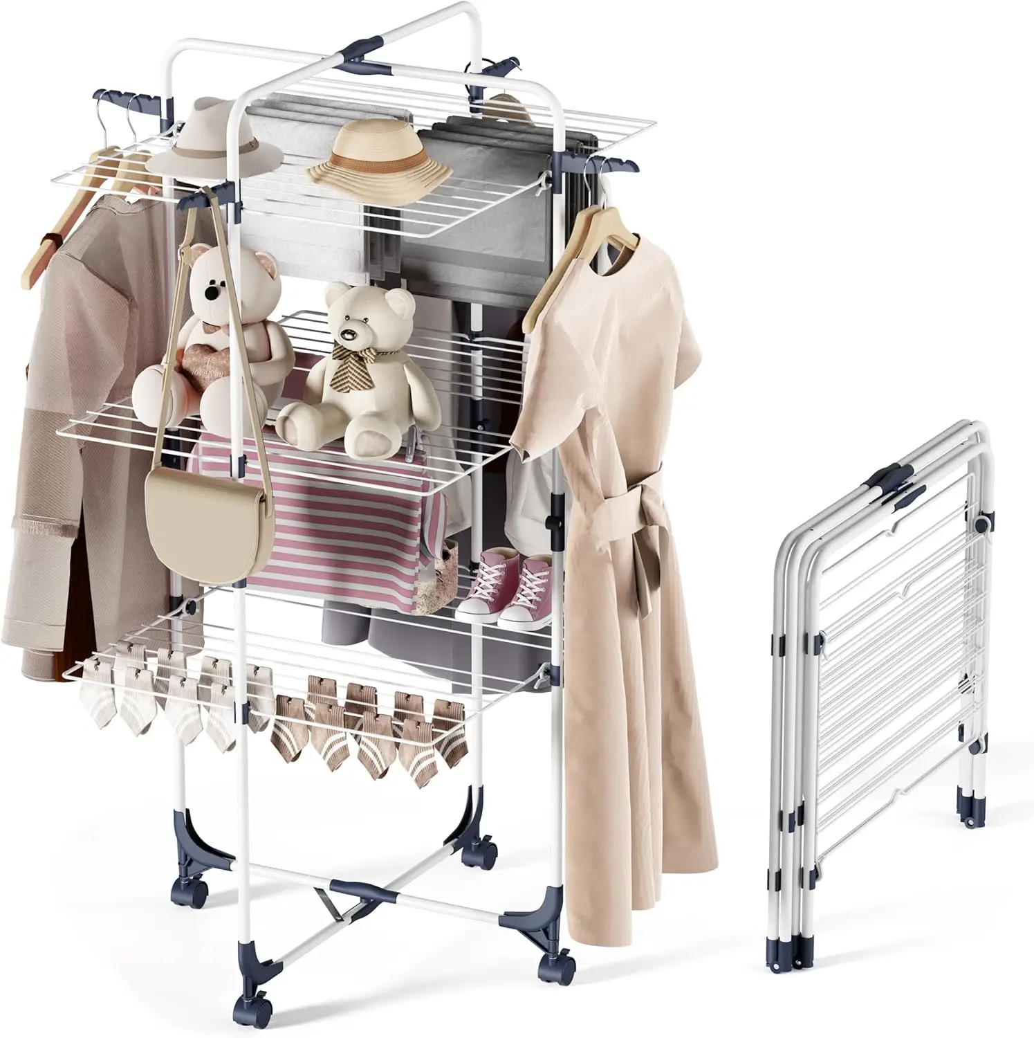 Clothes Drying Rack Wall-Mounted Drying Rack Clothing Small Accordion Laundry Rack 9 Staggered Hanging Rods Expandable and Retra
Clothes Drying Rack Wall-Mounted Drying Rack Clothing Small Accordion Laundry Rack 9 Staggered Hanging Rods Expandable and Retra