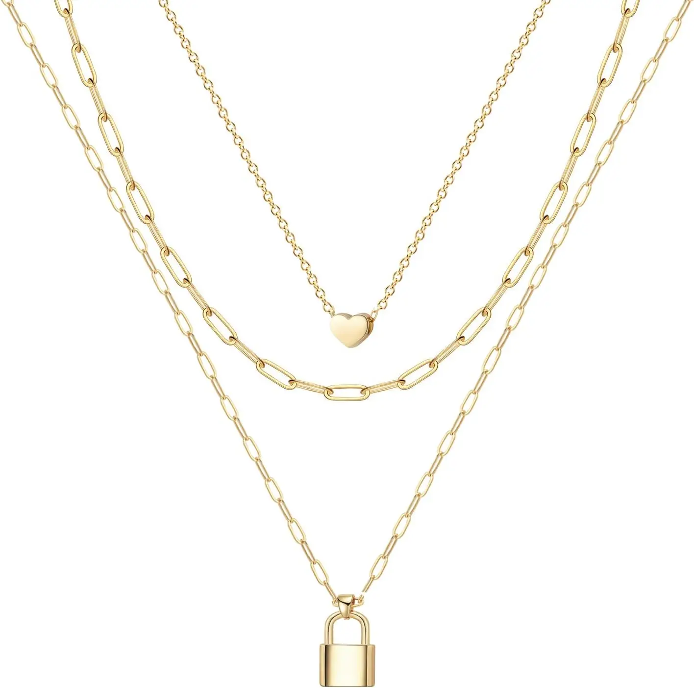 14K Gold-Plated Dainty Choker Silver Layered Necklaces for Women Trendy Beach Jewelry
14K Gold-Plated Dainty Choker Silver Layered Necklaces for Women Trendy Beach Jewelry