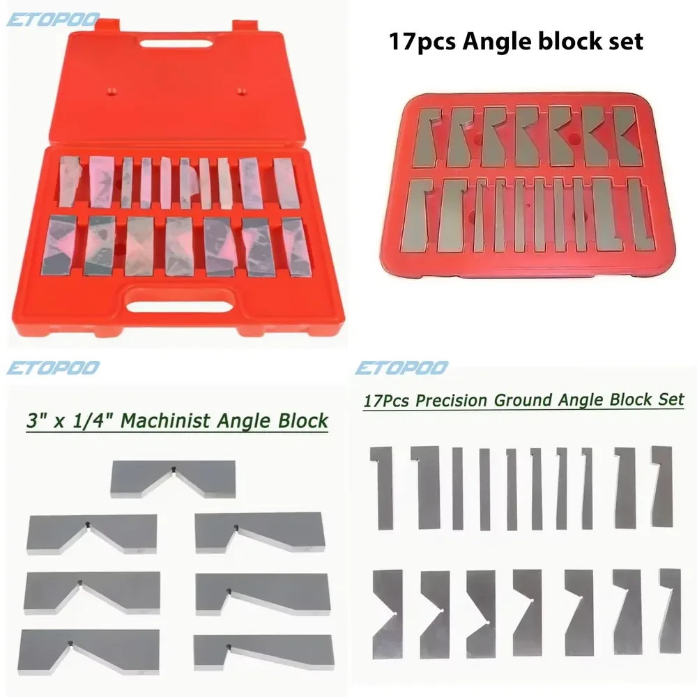 High Quality 17Pcs 30/45/60/90 Degree Precision Machinist Measurement Tool Angle Block Gauge Ruler Inch Metric Triangle Metal
High Quality 17Pcs 30/45/60/90 Degree Precision Machinist Measurement Tool Angle Block Gauge Ruler Inch Metric Triangle Metal
