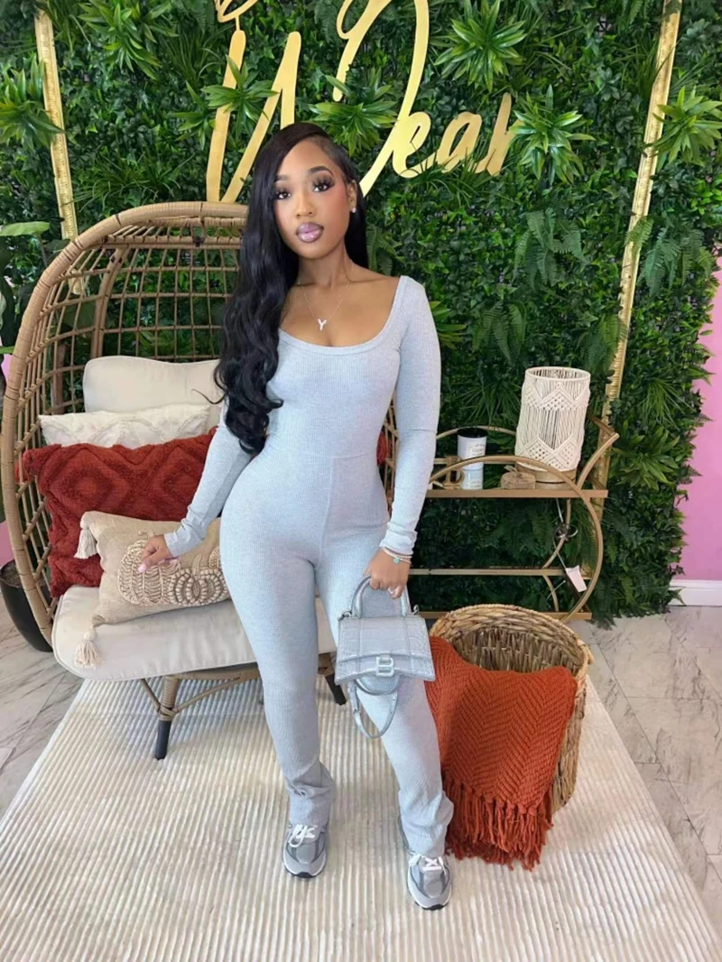 STYLISH LADY Ribbed Jumpsuits 2025 Autumn Women Long Sleeve O Neck Backless Bodycon Gray Casual Sporty Overalls
STYLISH LADY Ribbed Jumpsuits 2025 Autumn Women Long Sleeve O Neck Backless Bodycon Gray Casual Sporty Overalls
