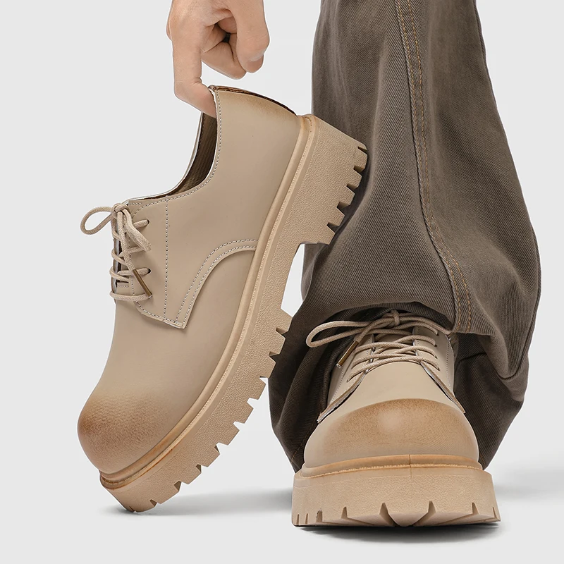 Retro Large Head Derby Shoes Men's High-End New Style Heightening Thick Bottom Casual Commuting British Style Work Shoes
Retro Large Head Derby Shoes Men's High-End New Style Heightening Thick Bottom Casual Commuting British Style Work Shoes