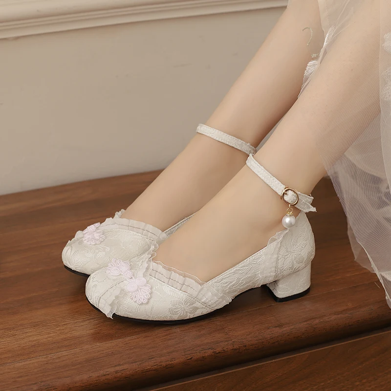 Free Ship Chinese Ethnic Lace Pumps Girls Block Low Heel Beige Black Green 2024 Party Princess Shoes 7 9 10 12 14 15 16 18
Free Ship Chinese Ethnic Lace Pumps Girls Block Low Heel Beige Black Green 2024 Party Princess Shoes 7 9 10 12 14 15 16 18