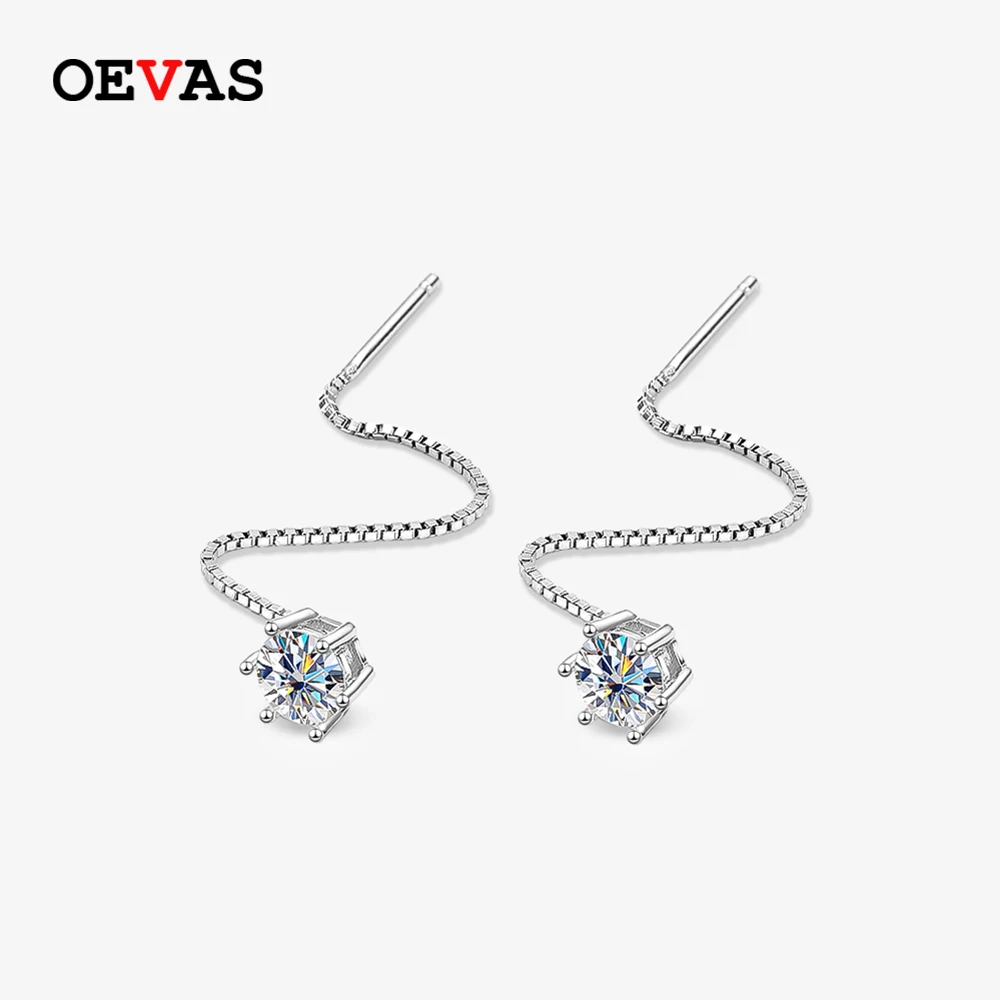 OEVAS 100% 925 Sterling Silver 2ct Moissanite Drop Earrings For Women Long Tassel Earring Wedding Party Luxury Fine Jewelry Gift
OEVAS 100% 925 Sterling Silver 2ct Moissanite Drop Earrings For Women Long Tassel Earring Wedding Party Luxury Fine Jewelry Gift