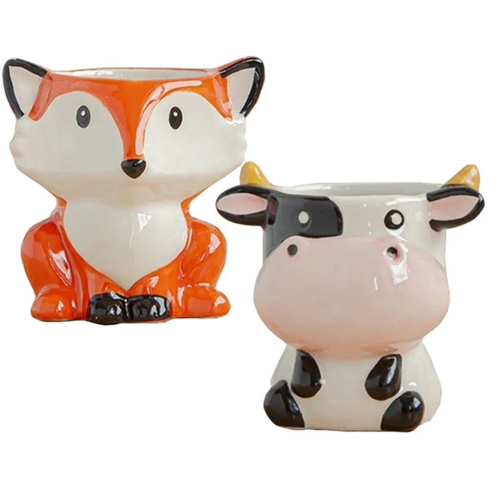 2 Pcs Faux Plants Indoor Ceramic Animal Pot Animal-shaped Cactus Planter Cartoon Flower Flowerpots
2 Pcs Faux Plants Indoor Ceramic Animal Pot Animal-shaped Cactus Planter Cartoon Flower Flowerpots