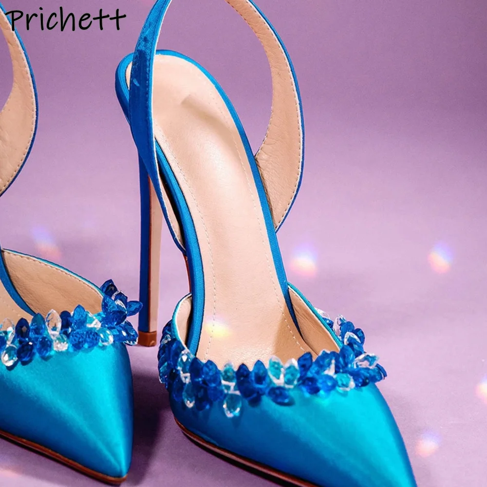 Blue Rhinestone Stain Sandals Luxury Back Strap Solid Pointy Toe Thin Heels Slingback Shoes Women's Yellow Sexy Dress Shoes 2025
Blue Rhinestone Stain Sandals Luxury Back Strap Solid Pointy Toe Thin Heels Slingback Shoes Women's Yellow Sexy Dress Shoes 2025