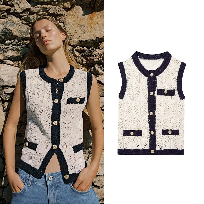 TRAF Jacquard Mesh Elegant Style Sweater Vests For Women Knitted Vest Woman Streetwear Casual Women's Sleeveless Knitwear Tops
TRAF Jacquard Mesh Elegant Style Sweater Vests For Women Knitted Vest Woman Streetwear Casual Women's Sleeveless Knitwear Tops