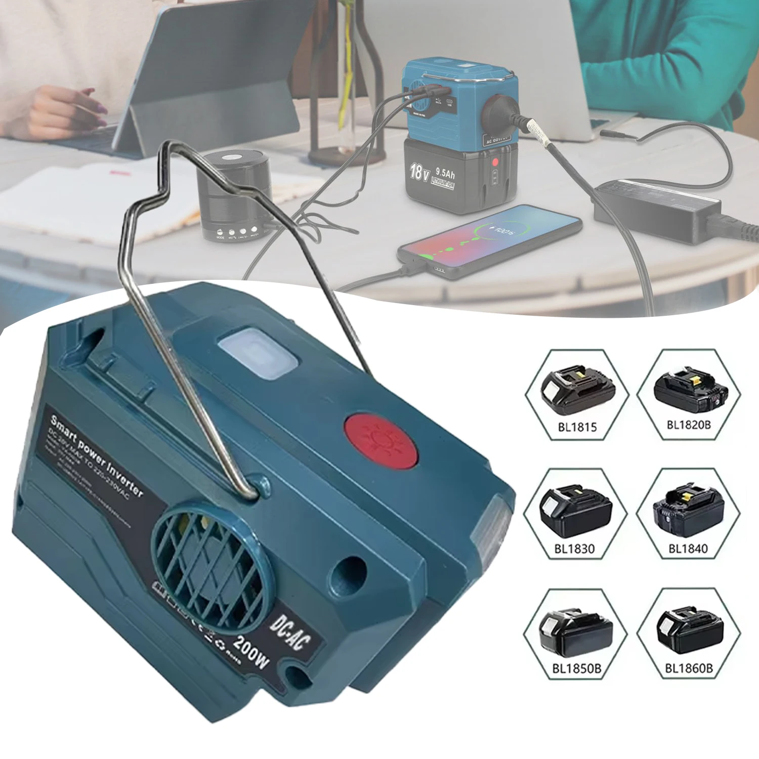 Power Inverter for Makita 18V Battery,AC120V/220V Portable Power Station with USB,Type-C 280lm LED Light for Camping Newest
Power Inverter for Makita 18V Battery,AC120V/220V Portable Power Station with USB,Type-C 280lm LED Light for Camping Newest