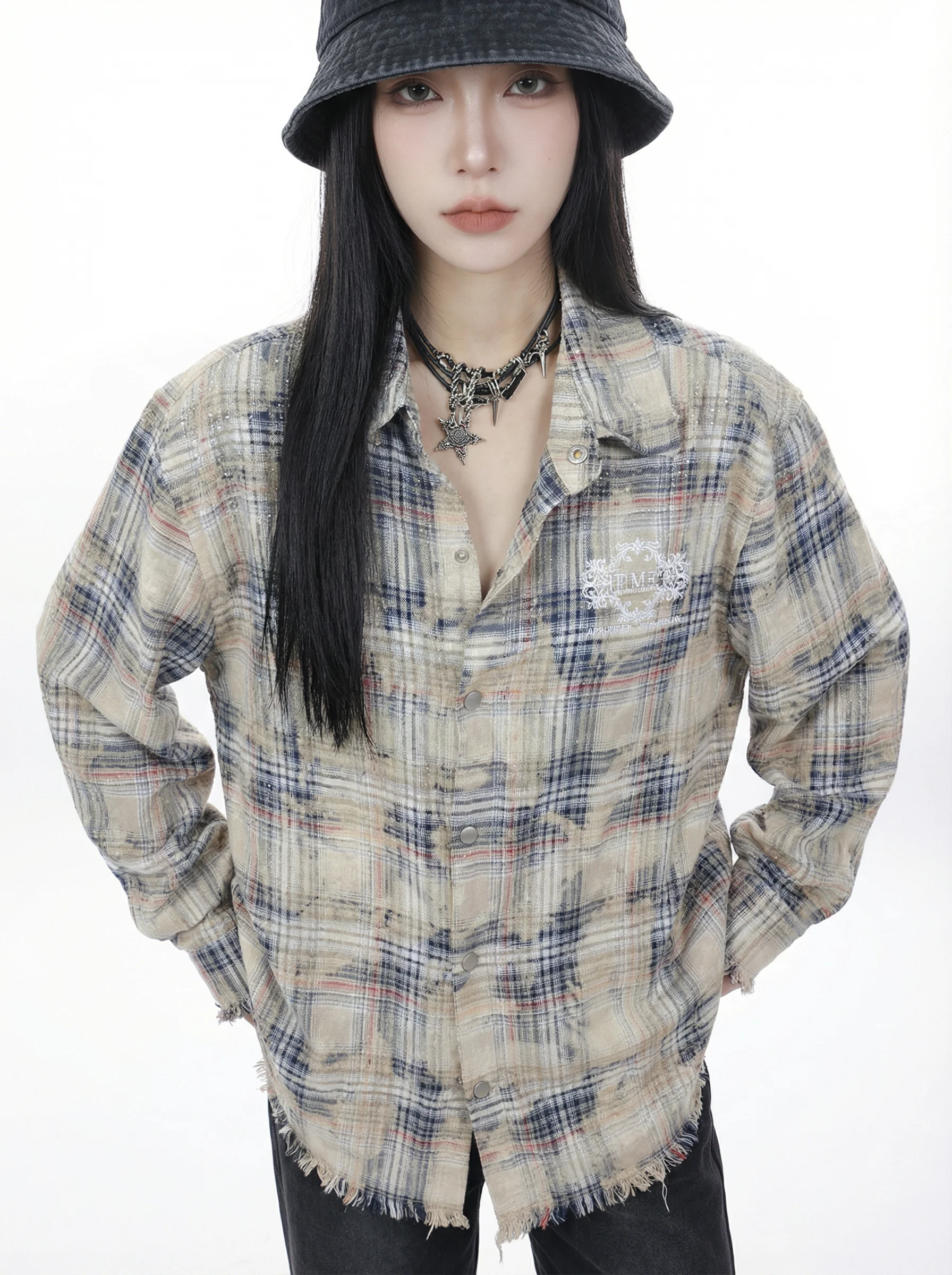 Bloom World Vintage Loose Fit Long Sleeve Shirt Color Block Plaid Design Women's Comfortable Breathable Cotton Button up Top
Bloom World Vintage Loose Fit Long Sleeve Shirt Color Block Plaid Design Women's Comfortable Breathable Cotton Button up Top