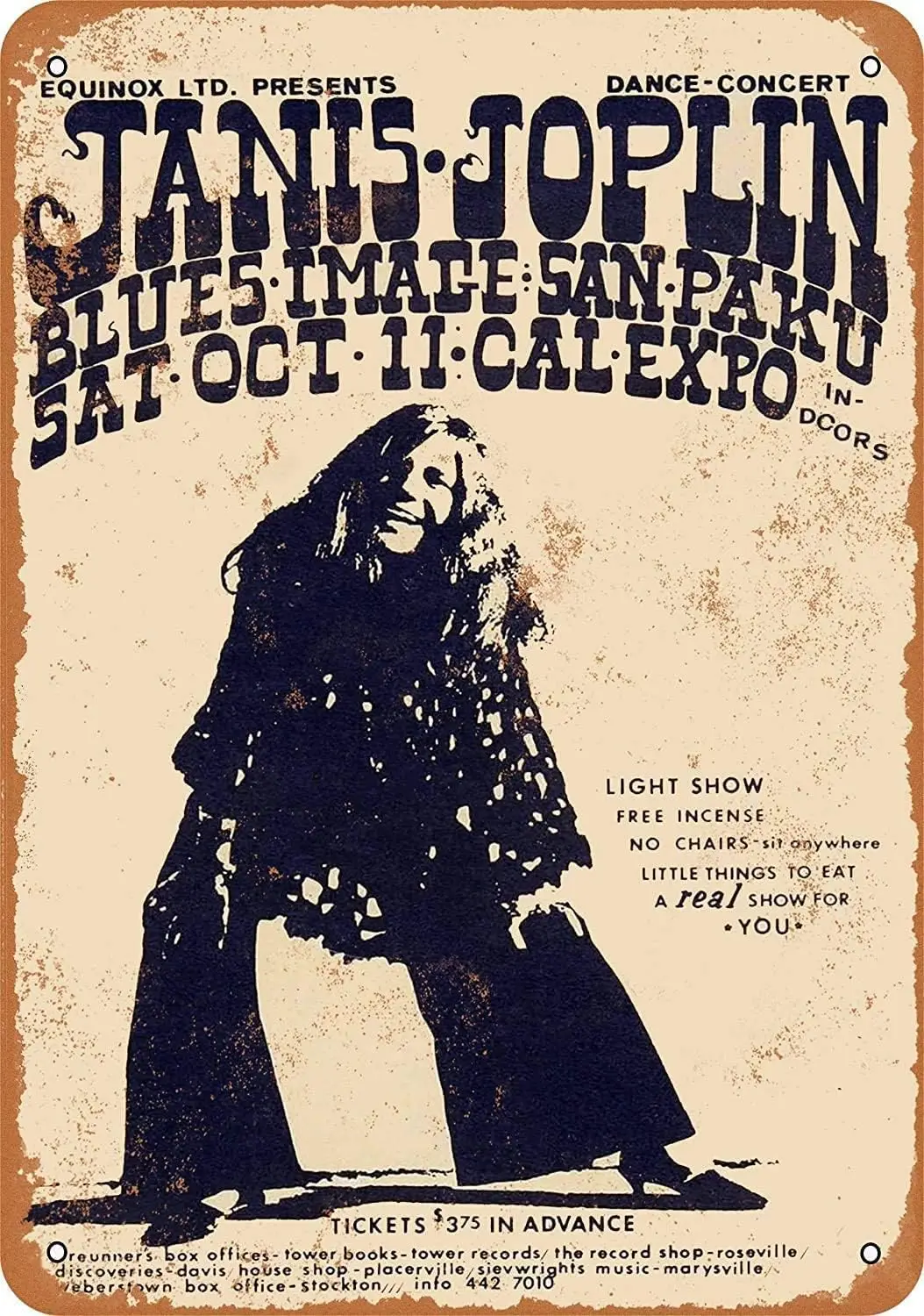1d,Vintage Metal Tin Sign 1969 Janis Joplin at Cal Expo 2 ES Retro Metal Tin Sign - Vintage Art Poster Plaque BarTavernPubClub M
1d,Vintage Metal Tin Sign 1969 Janis Joplin at Cal Expo 2 ES Retro Metal Tin Sign - Vintage Art Poster Plaque BarTavernPubClub M
