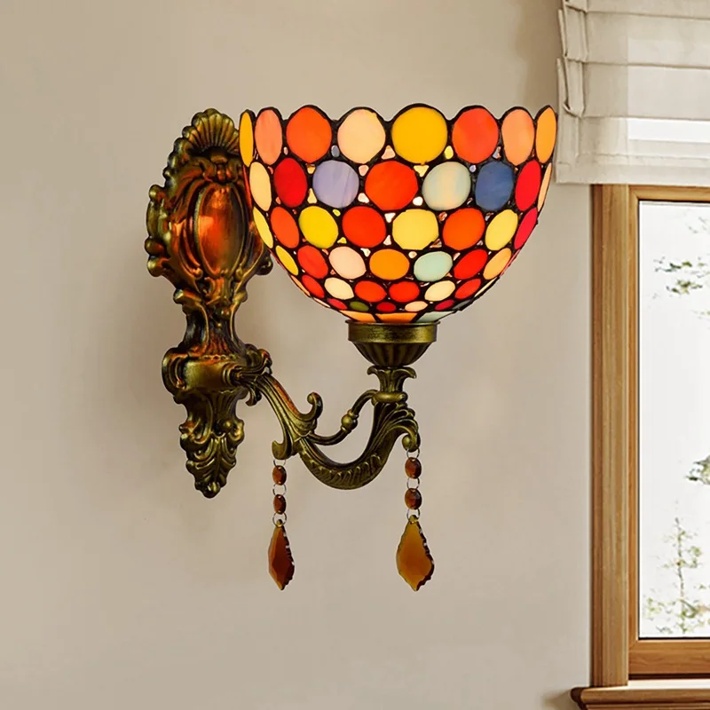 Bohemian Living Room Tiffany Decorative Lamp Wall Bracket Lamp Colored Glass Crystal Wall Lamp
Bohemian Living Room Tiffany Decorative Lamp Wall Bracket Lamp Colored Glass Crystal Wall Lamp