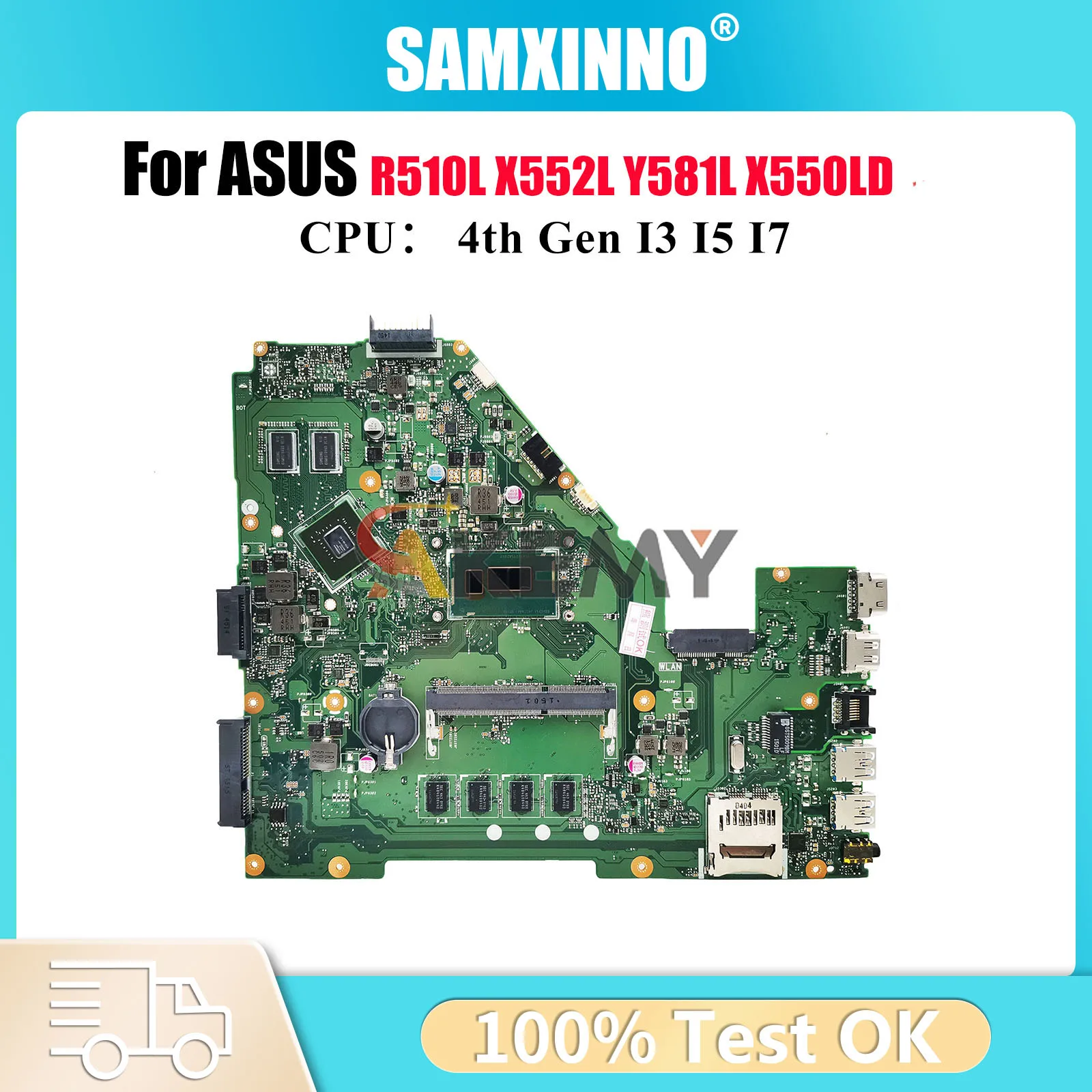 X550LD Laptop Motherboard For ASUS VivoBook X550LC X550L X550LD R510L X550LB X550LN Y581L X552L Mainboard With I3 I5 I7 CPU stk
X550LD Laptop Motherboard For ASUS VivoBook X550LC X550L X550LD R510L X550LB X550LN Y581L X552L Mainboard With I3 I5 I7 CPU stk