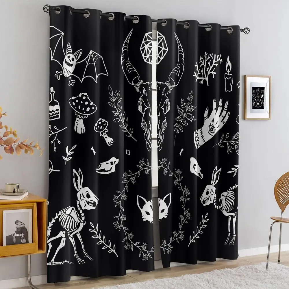 Gothic Mystical Skeleton Pattern Curtains Nature Light Blocking Curtains Decorative Drapes for Bedroom Living Room Home Decor
Gothic Mystical Skeleton Pattern Curtains Nature Light Blocking Curtains Decorative Drapes for Bedroom Living Room Home Decor